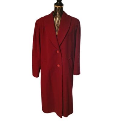 Cappotto vintage rosso burgundy in lana