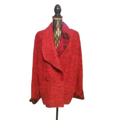 Giacca vintage in lana Regina Schrecker rossa