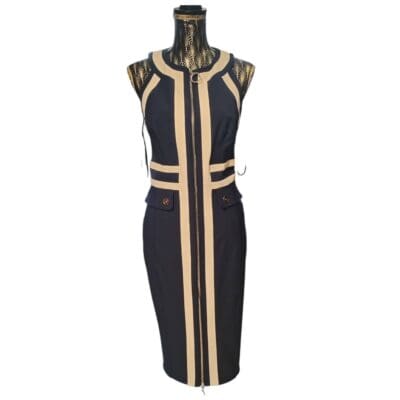 Tailleur vintage Elisabetta Franchi blu e bianco due pezzi